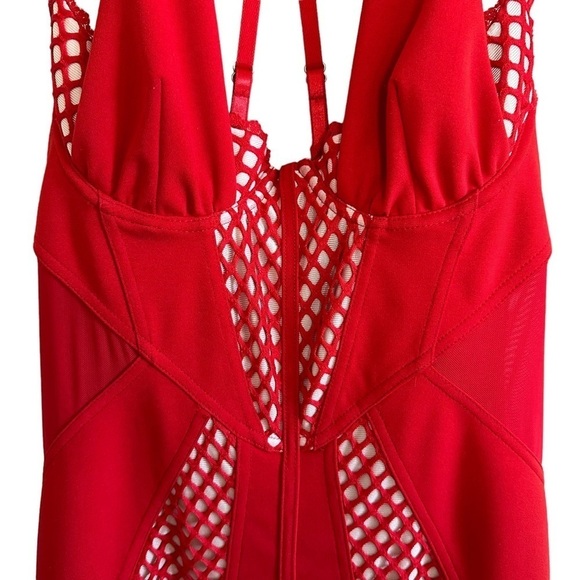 Red Bodycon Club Mini Dress by Meek Sz Large - Picture 4 of 14